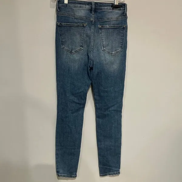 Risen Dark Wash High Rise Distressed Skinny Jeans Size 5/27 rdp1209 #780 - Image 5