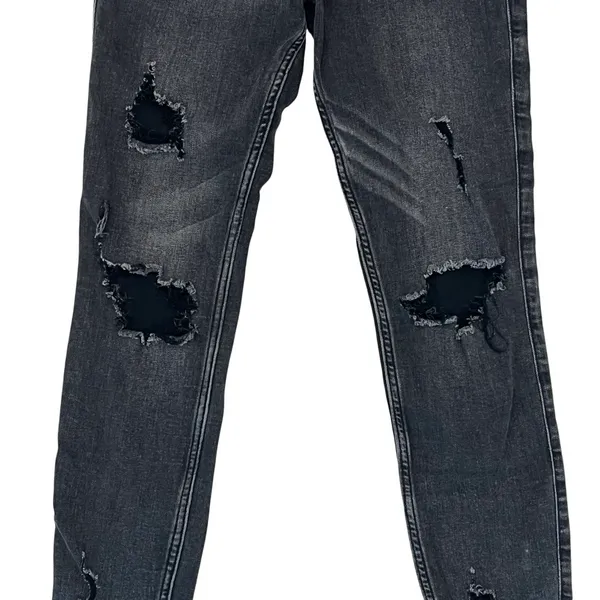Hollister Juniors 5R Jeans Black High Rise Super Skinny Distressed Stretch - Image 4