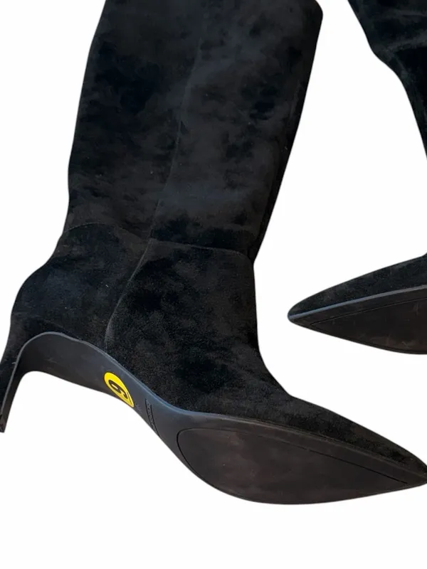 Nine West NEW Marc Fisher Genuine Leather Pull On Tall Boot Black SZ-9M - Image 4