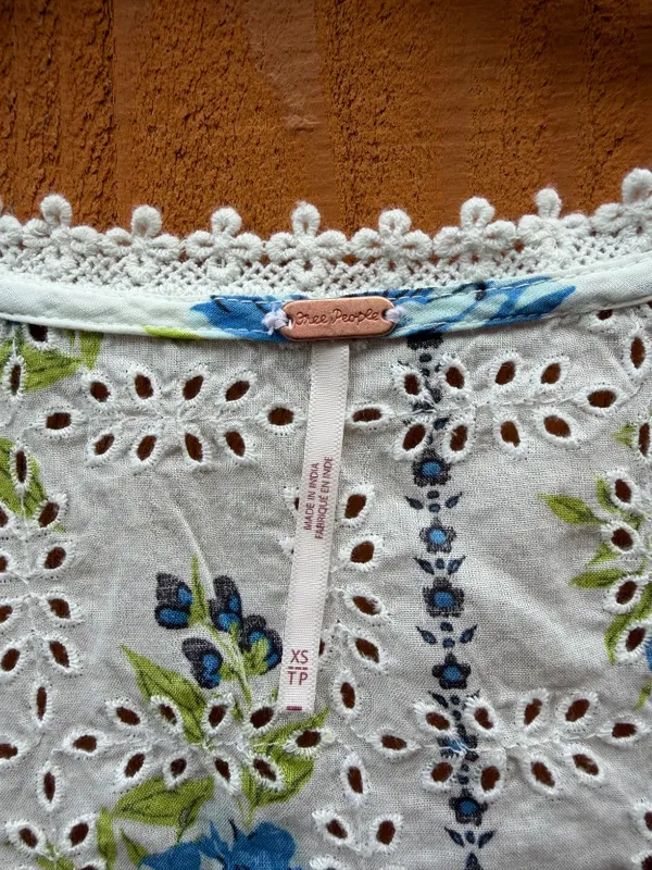 Free People Blossom Floral Eyelet Blouse - Image 4