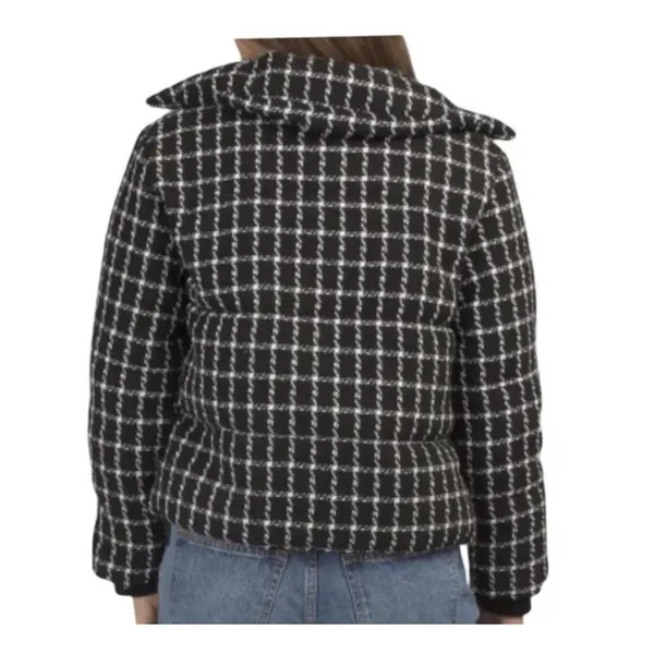 New! Jason Wu Luxe Black White Tweed Puffer Coat Old Money Jacket $395 MSRP - Image 5