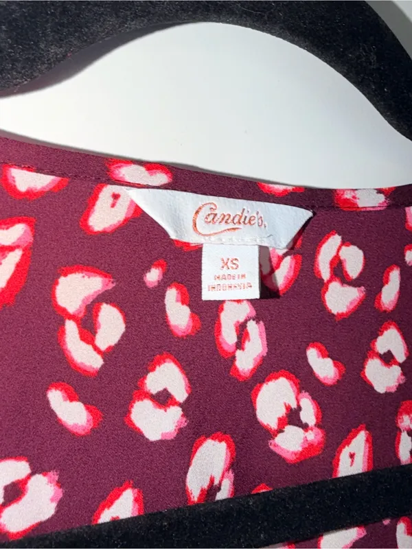 Candies Oink Cheetah Print Smocked Surplice Blouse - Image 3