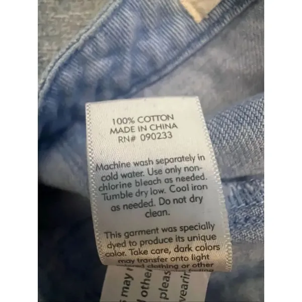 PacSun Light Wash Tulip Hem Back Zip 100% Cotton Denim Mini Skirt Size 27" - Image 5