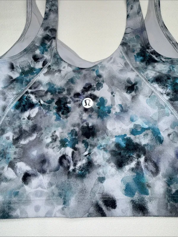 lululemon athletica Align Crop Top Teal, Blue & Gray Floral - Image 4