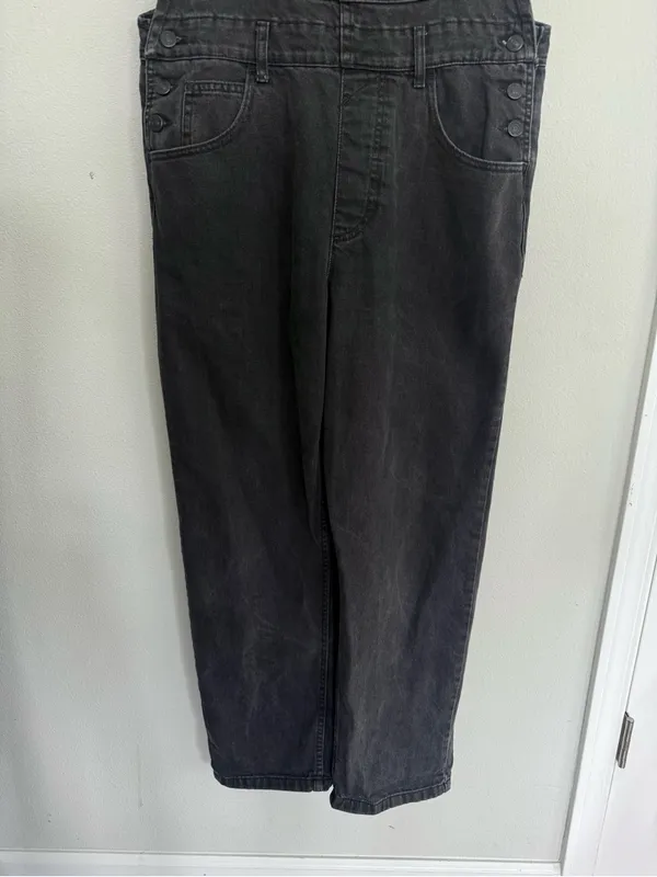 Free People We the Free Washed Black Overalls size Medium - Image 3