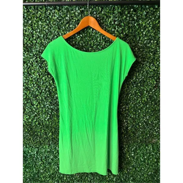 Free People Beach Rosalia Low Back Mini Green Dress Sz Large - Image 3