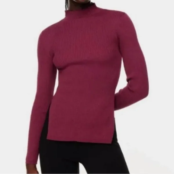 Aritzia Babaton Sculpt Knit Tie-Back Sweater In Dewberry Purple Size XS NEW - Image 8