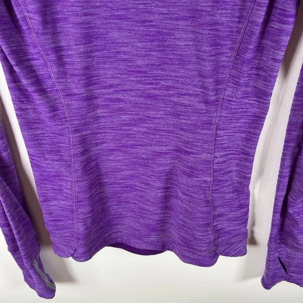 Lululemon 5 Mile Long‎ Sleeve Heathered Regal Plum Soft Cotton Thumbholes Size 4 - Image 4
