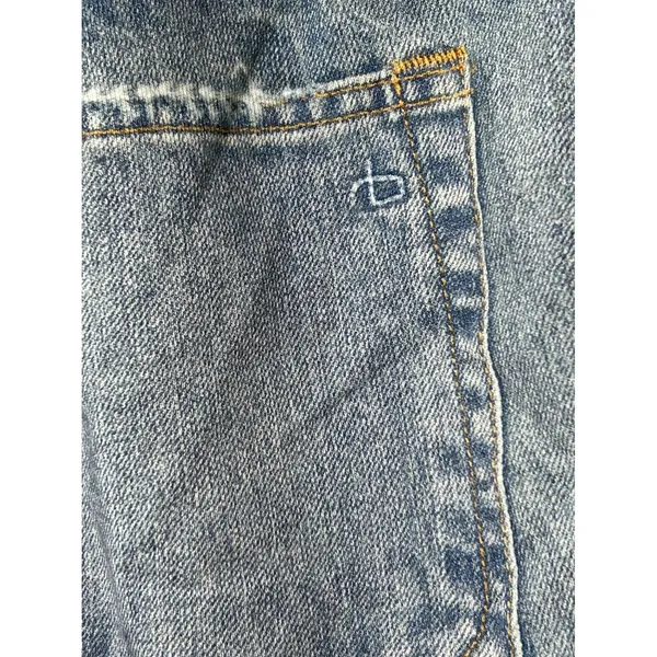 Rag & Bone Miramar Shorts Blue Denim Print Cotton Terry High Rise Distressed M - Image 5