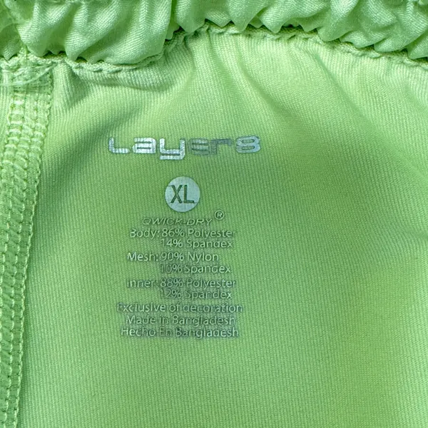 Layers 8 Womens Qwick-Dry Running Shorts Lime Green High Rise Lined XL Athletic‎ - Image 6