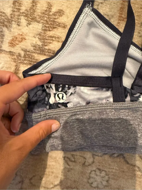 lululemon athletica Floral Wireless Bralette in Navy, Gray and Pink - Image 3