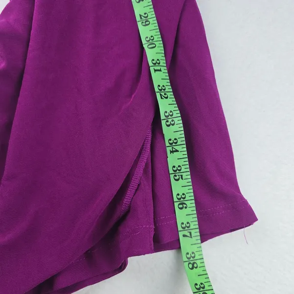 River Island Magenta Ruched Asymmetrical Neck‎ Sleeveless Sheath Dress Size 8 - Image 10