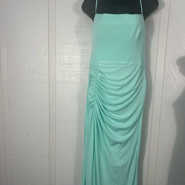 Katie May Los Angeles Mint Green Maxi Spaghetti Strap Dress Size Medium EUC - Image 3