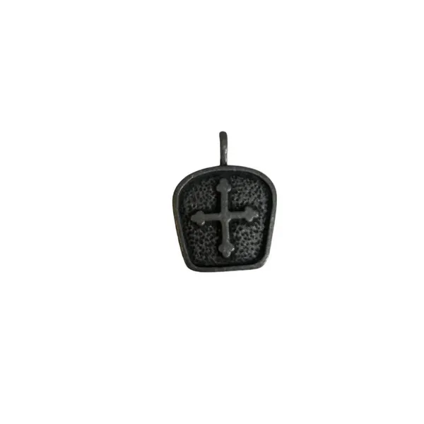Brushed silver cross pendant medieval style pendant Silver - Image 2