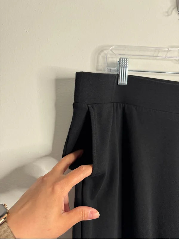 J. Jill Slim Leg Pull On Pants 2X Pockets Black Stretch Minimalist Casual Lounge - Image 7