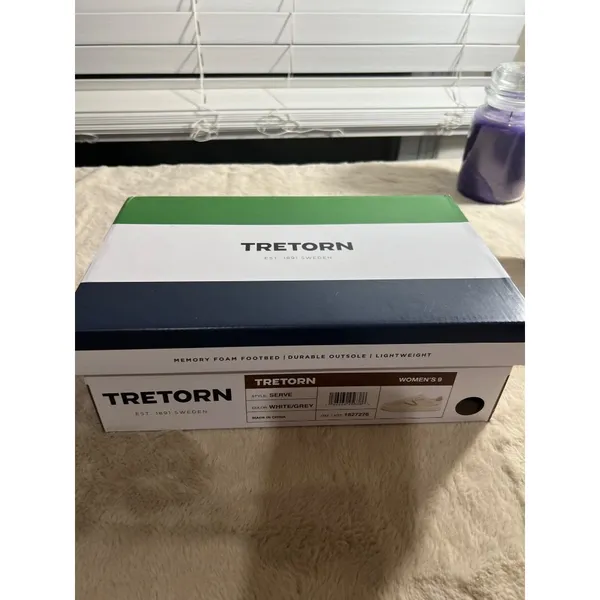 Tretorn Womens Serve Sneakers White/Grey Size 9 Memory Foam Footbed Durable Ligh - Image 2