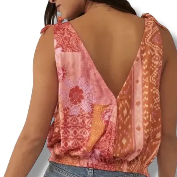 Free People Tied To You Tank Top in Lemonade color combo NEW size medium - Image 7