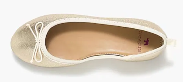 J CREW Crewcuts Women Metallic Gold Ballet Flats - Size K5 / 37 EU / 7 Women' US - Image 2