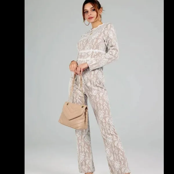 Aro‎ lora Full lace high waist jumpsuit Small - Image 6