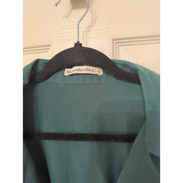 Abercrombie &‎ Fitch Womens Twist Front Crop Top Forest Green Long Sleeve L - Image 3