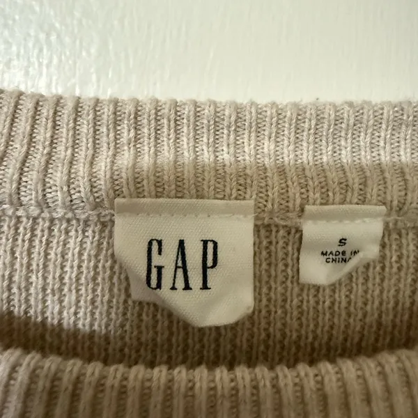 GAP Striped Button-Shoulder Sweater, Size Small - Image 3