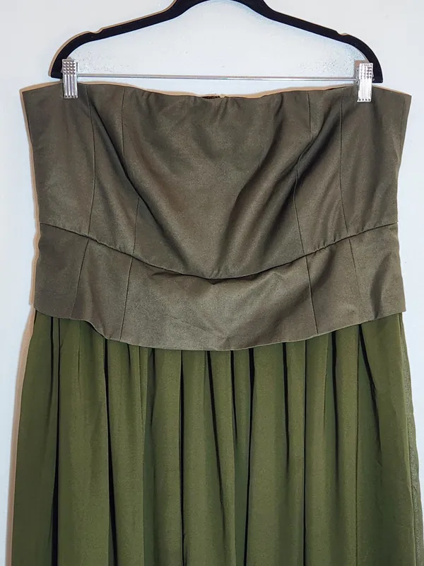 Eloquii Green Strapless Maxi Formal Dress Size 16 NWT Wedding Guest Dress - Image 2