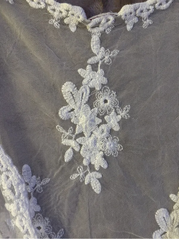 Love Tree Sheer Lace Embroidered Swim Coverup Cream Women’s Size L - Image 7