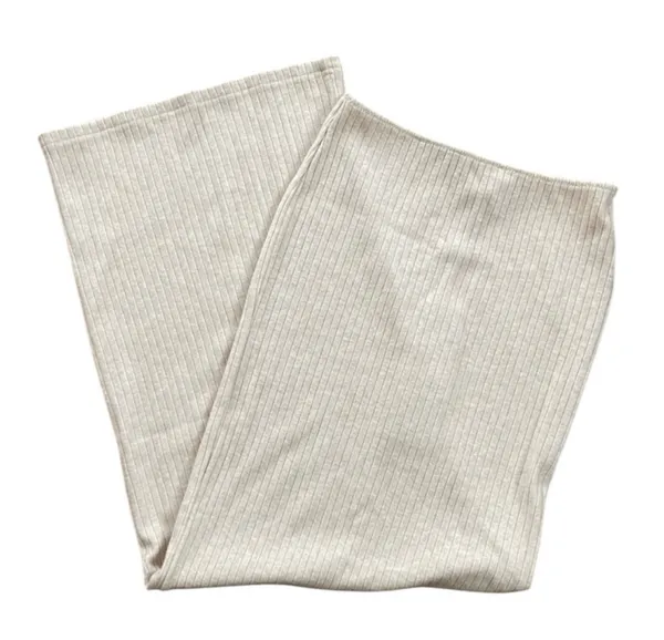 White Fox Ribbed Bodycon Cream Maxi Skirt - Image 3