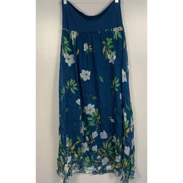 NWT Elena Baldi Italy Silk Viscose Floral Tropical Maxi Skirt Boho Chic Sz L - Image 13