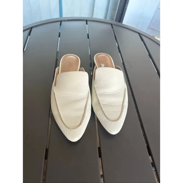Madewell The Frances Skimmer Mules Leather Slides Beige Size 6 - Image 7