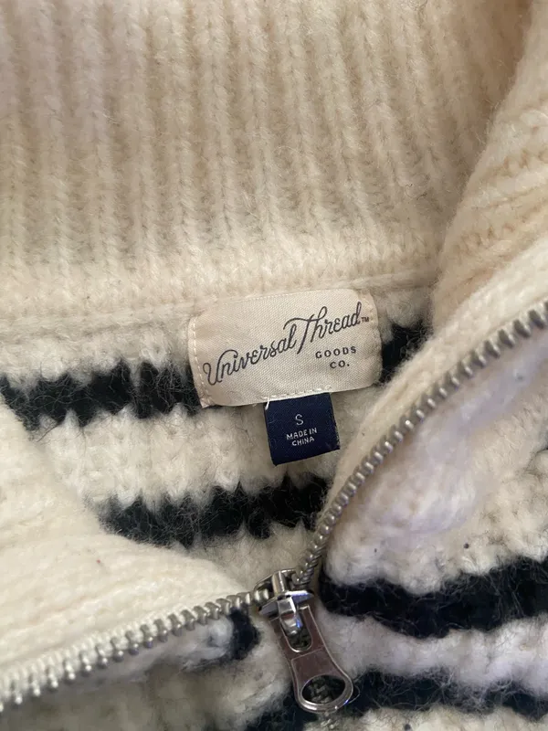 Universal Thread Zip-Up Sweater Striped - Image 2