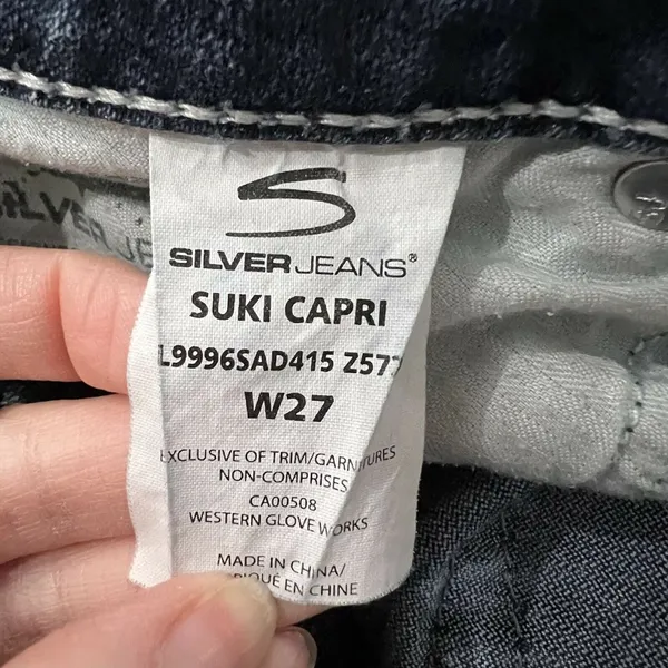 SILVER JEANS Women's Suki‎ Capri Denim Blue Jeans Size 27 - Image 5