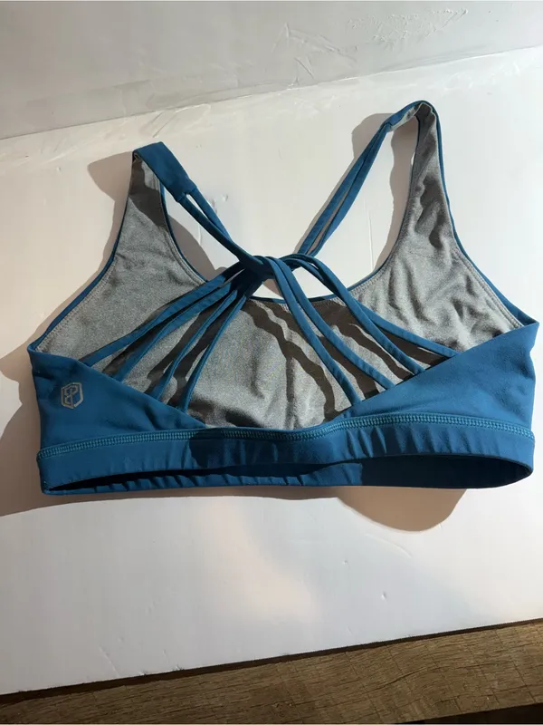 Blue Strappy Back Sports Bra Size M - Image 3