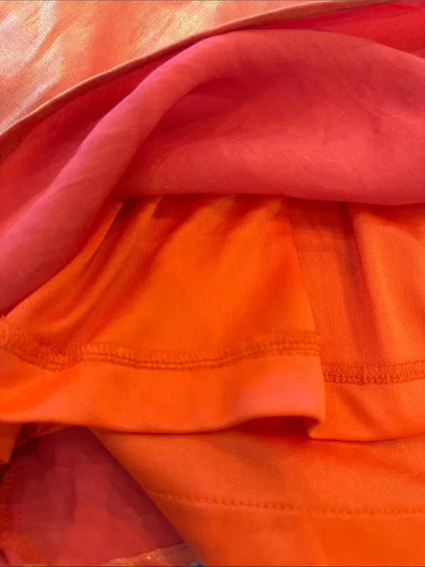 ThatsSoFetch Women's Bright Coral-Orange Satin dress - Image 8