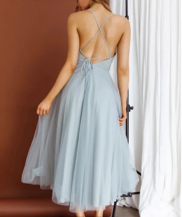 Selfie Leslie Floating By Pleated Neckline Mesh Midi NWT - Image 2