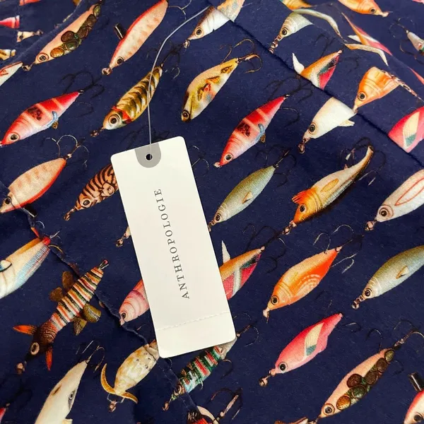 NWT!! Anthropologie MAEVE Fishing Lures Capri Pants Elastic Waist Cropped Medium - Image 11