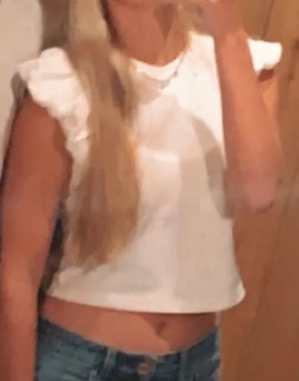 White Ruffled Crop Top - Image 2