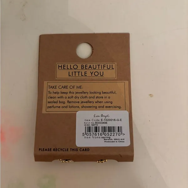 NWT Lisa Angel Gold Sterling Silver Dotted Huggie Hoop Earrings - Image 3