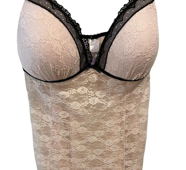 Secret Treasures Pink and Black Lace Lingerie Sleepwear Bra Top - Image 2