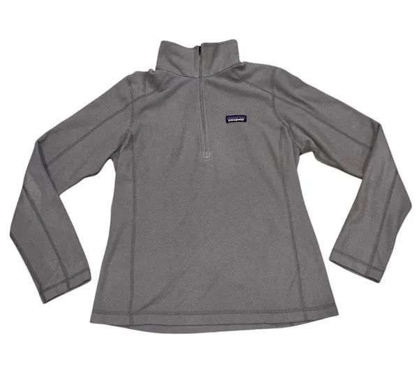 Patagonia Women’s Gray Micro D Quarter Zip Fleece Pullover size Medium - Image 2