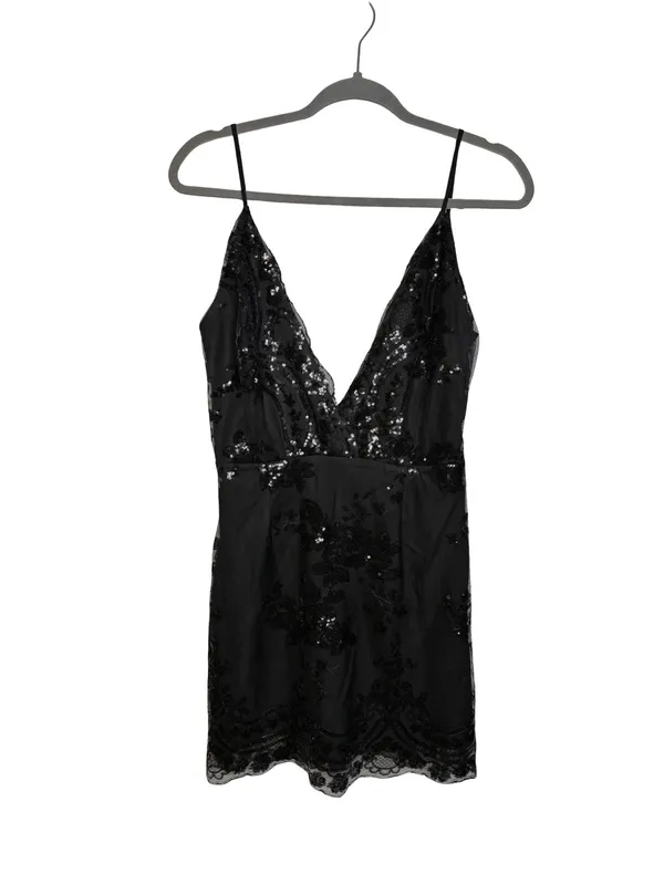 🖤 SUPERDOWN Abigal Mini Dress Size M Black Sequin Lace Party Cocktail Dress‎ 🖤 - Image 2