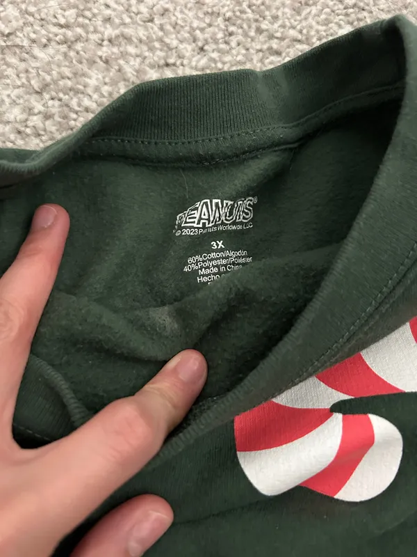Peanuts Sweatshirt Snoopy Green Size 3X - Image 3