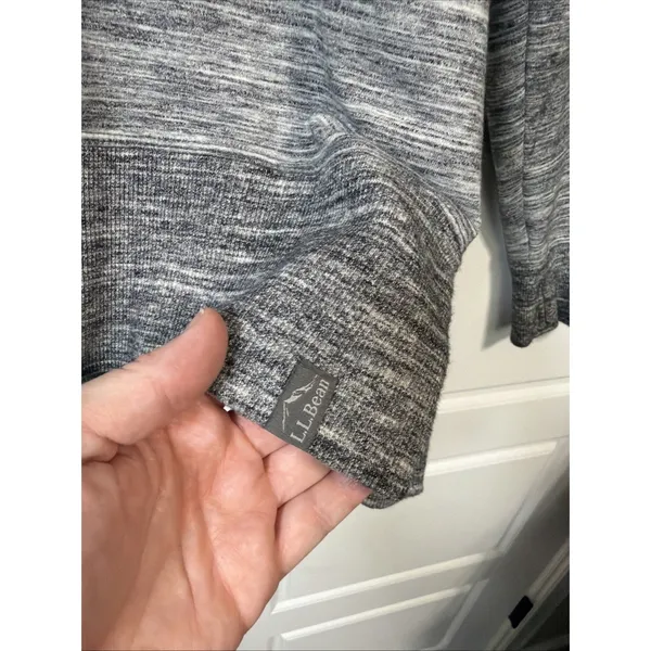 LL Bean Pullover Top Womens Large Gray Space Dye Long Sleeve Tunic 511671 - Image 6