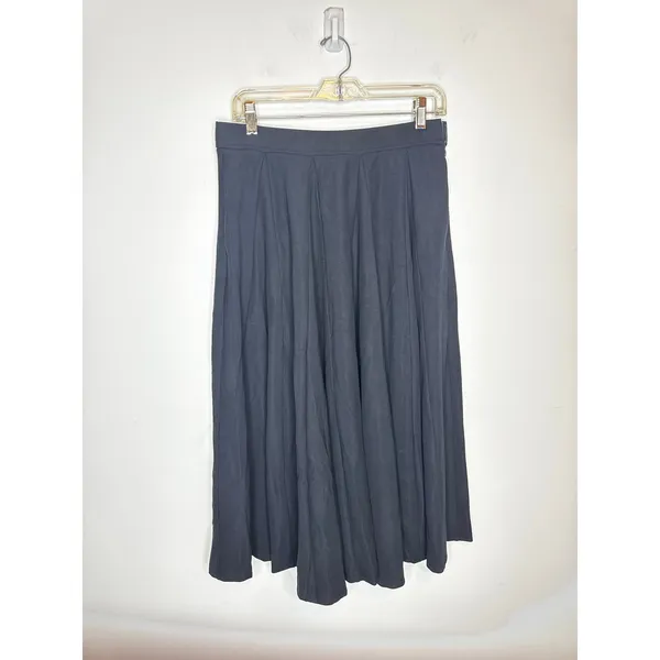 OGL Brand New Women Size M Pleated Long Flowy Maxi Skirt Navy Blue - Image 2