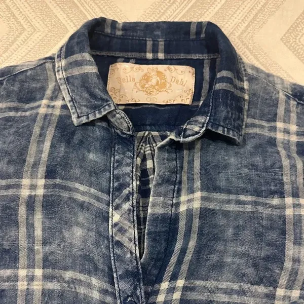 Bella Dahl Women’s Blue Plaid Button Down Shirt - Size XS - Image 2