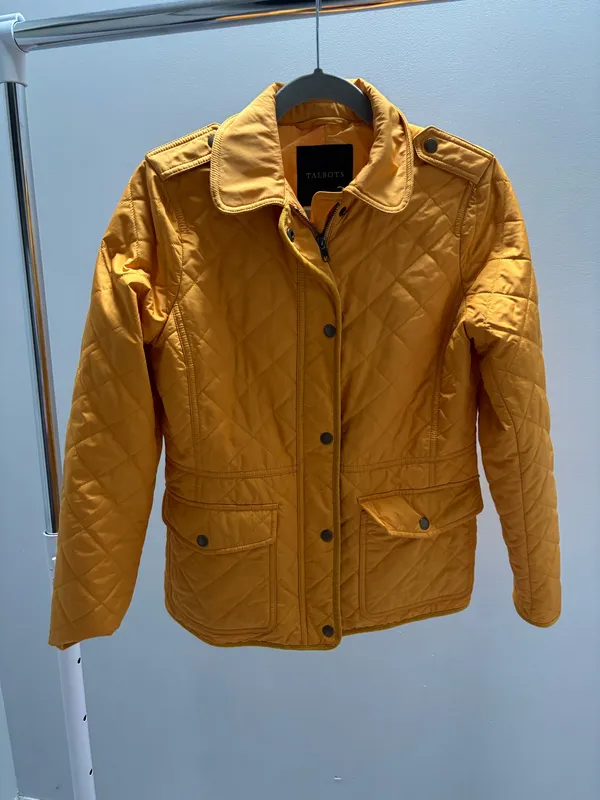 Talbots Yellow Quilted Barn Snap-Front Full Zip Collared Jacket - Image 4