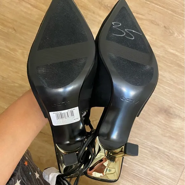 Aldo Elegant Black Lace-Up Heels - Image 4