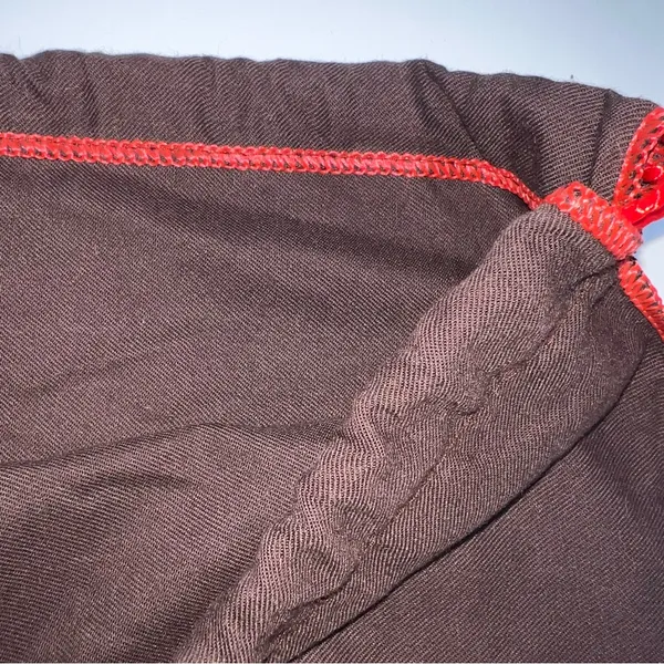 Coach Dark Brown Drawstring Dust Bag with Red Trim and Drawstring 16” X 13.5” - Image 4