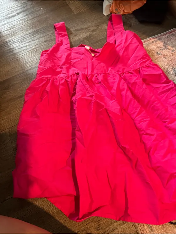 Daily Practice Hot Pink Babydoll Mini Dress Sleeveless Summer - Image 7