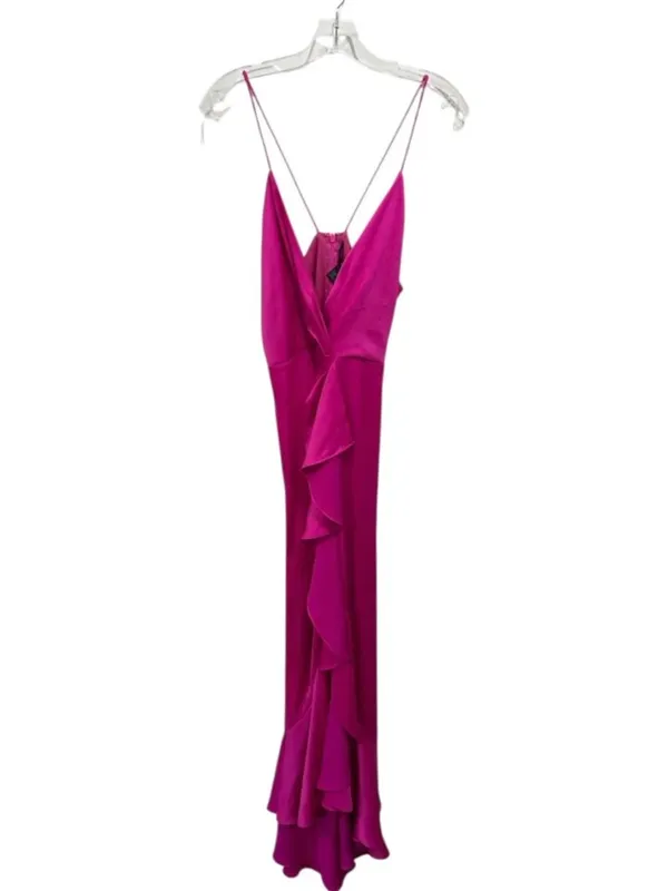 Jay Godfrey Elsie Gown Pleated Ruffle Slit Maxi Dress Pink Size 8 - Image 5